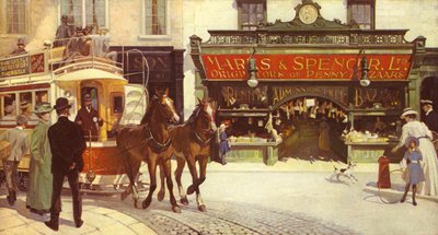1905年に開閉する窓を備えた新しいタイプの店先 作： English School